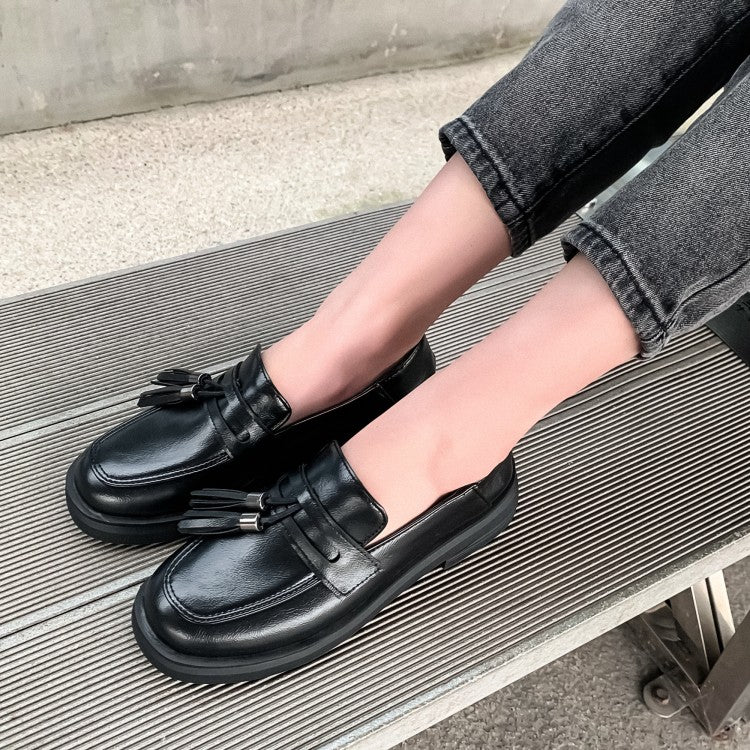 Ladies Tassel Platform Slip on Flats Shoes