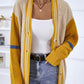 Cardigans Kniting Bicolor Stripes Buttons for Women