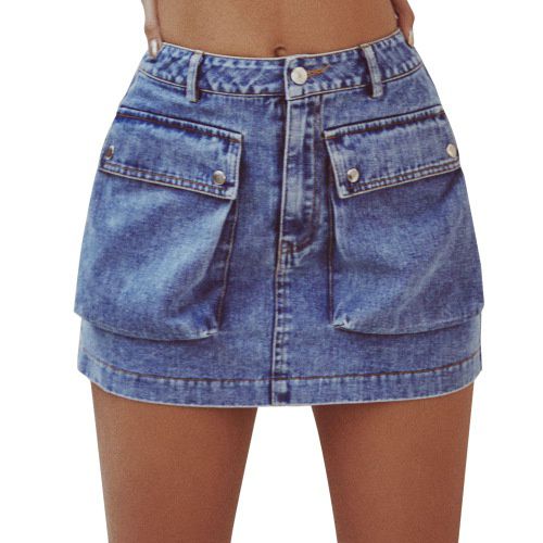 Women High Waist Denim Skirt