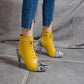 Women Snake-print High Heel Short Boots
