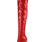 Women Patent Leather Pointed Toe Stitching Side Zippers Stiletto Heel Over the Knee Boots