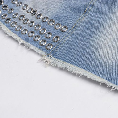 Retro High Waist Fashion All-matched Packet Buttock Denim Women Skirts