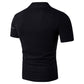 Men's Hollow Out Printing Henry Stand-Up Collar Short Sleeves Plus Size T-shirt