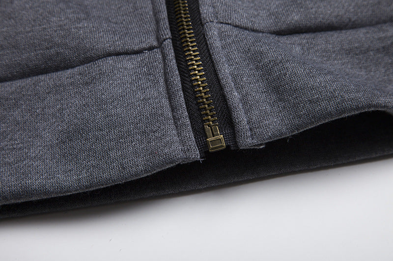 Men's Tri-color Stitching Zipper Sweaters