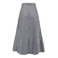 Ladylike Plaid Split Joint High Waist Slit Dip Hem Long Women Skirts