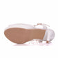 Women Peep Toe Buckles Beads Tassel Bridal Wedding Stiletto Heel Platform Sandals