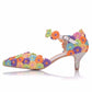 Women Colorful Lace Pointed Toe Mary Janes Wedding Sandals
