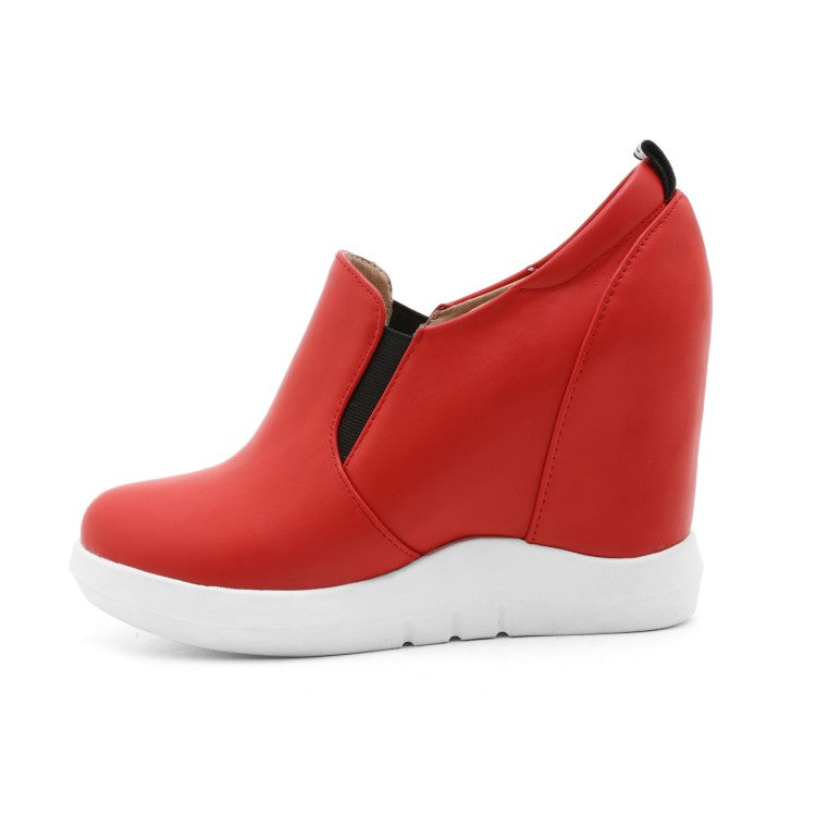 Women Wedges Height Increasing Loafers Platform Shoes