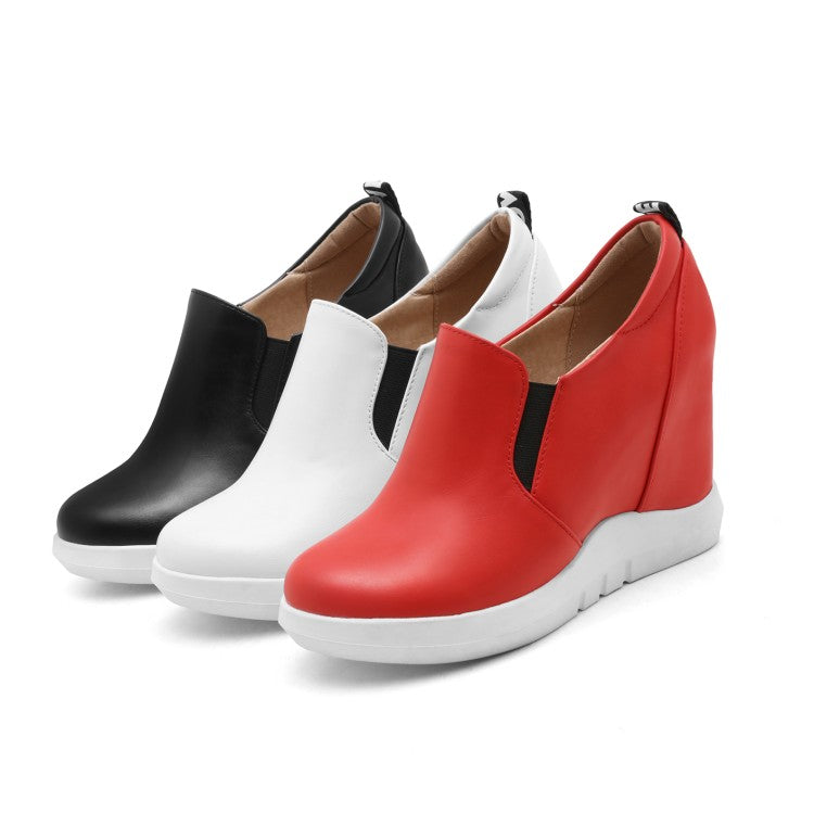 Women Wedges Height Increasing Loafers Platform Shoes