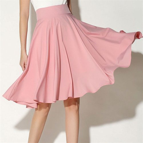 3d Solid Color Pleated Women Skirts