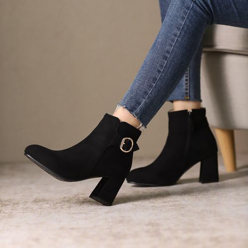 Buckle Women's High Heeled Ankle Boots