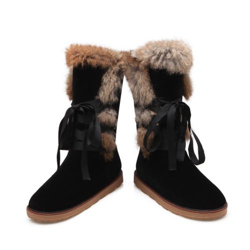 Round Toe Lace Up Women's Snow Boots