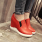 Women Wedges Height Increasing Loafers Platform Shoes