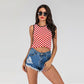Contrasting Plaid Knitted Vest Women's Short Navel Sleeveless Condole Top