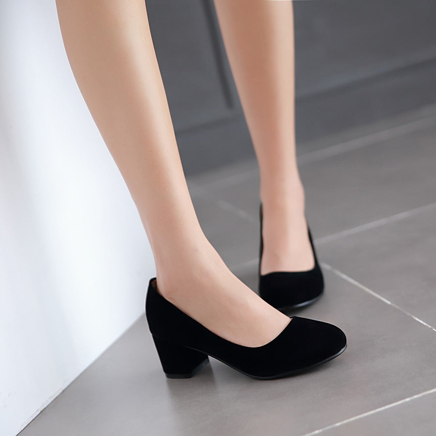 5 Colors Chunky Heel Pumps Platform High Heels Women Shoes 6639