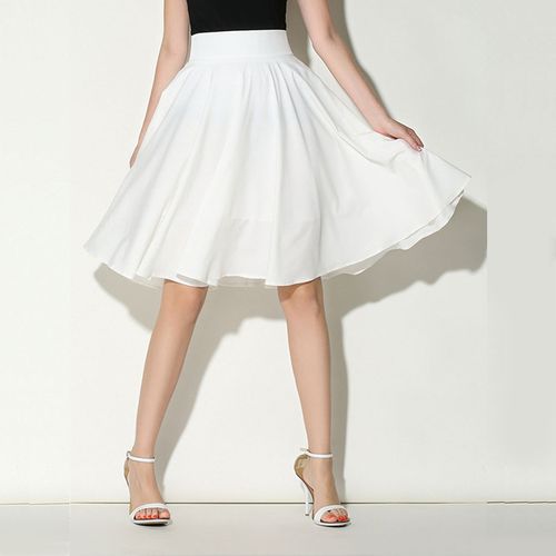 3d Solid Color Pleated Women Skirts