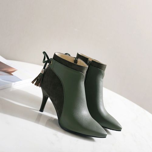 Pointed Toe Women's High Heeled Ankle Boots