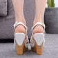 Women Wedge Heel Peep Toe Platform Sandals