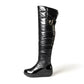 Ladies Waterproof Wedge Heels Down Tall Boots for Winter