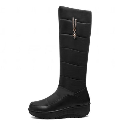 Ladies Wedge Heels Down Tall Boots for Winter