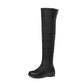 Ladies Back Zip Wedge Heels Down Tall Boots for Winter