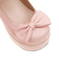 Ladies Butterfly Knot Round Toe Double Ankle Strap Platform Flats