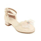 Ladies Lolita Round Toe Lace Butterfly Knot Hollow Out Low Block Heels Sandals
