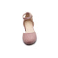 Ladies Solid Color Suede Round Toe Ankle Strap Block Heel Sandals