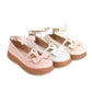 Ladies Lolita Round Toe Ankle Strap Butterfly Knot Bowtie Flat Shoes