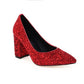 Ladies Pumps Bling Bling Sequins Pointed Toe Chunky Heel Wedding Shoes