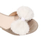 Ladies Bling Bling Solid Color Fur Butterfly Knot Hollow Out Ankle Strap Block Heel Sandals