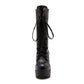 Round Toe Lace Up Block Chunky Heel Platform Mid-Calf Boots for Women