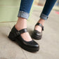Ladies Buckle Mary Jane Pumps Flats Shoes