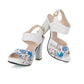 Ladies Color Block Flora Peep Toe Chunky Heel Platform Sandals