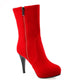 Flock Round Toe Side Zippers Rhinestone Pearls Cone Heel Platform Short Boots for Women