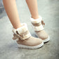 Round Toe Bow Tie Fold Flat Platform Mid-Calf Boots for Women