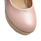 Ladies Pumps Candy Color Pu Leather Round Toe Woven Wedge Heel Platform Shoes