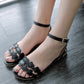 Ladies Ankle Strap Loves Shaped Flats Sandals