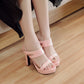 Ladies Candy Color Glossy High Heel Platform Sandals