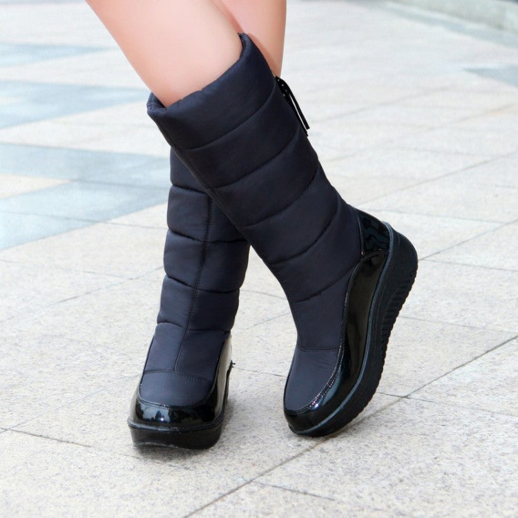 Ladies Tassel Wedge Heels Down Tall Boots for Winter