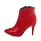Pu Leather Pointed Toe Side Zippers Stiletto Heel Ankle Boots for Women