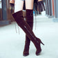 Ladies Strappy High Heel Knee High Boots