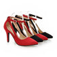 Ladies Pointed Toe Frosted Ankle Strap Buckle Stiletto High Heel Sandals