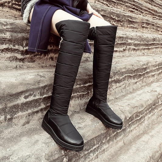 Ladies Wedge Heels Down Over the Knee Boots for Winter