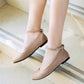 Ladies Flock Round Toe Shallow Ankle Strap Flats Shoes