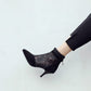 Booties Pointed Toe Lace Mesh Ankle Boots for Women