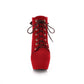 Suede Round Toe Lace Up Back Tied Stiletto Heel Platform Short Boots for Women