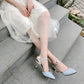 Ladies Pointed Toe Hollow Out Medium Heel Sandals