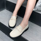 Ladies Solid Color Round Toe Rhinestone Decor Slip on Flats Shoes