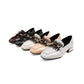 Ladies Pumps Pu Leather Square Toe Metal Buckles Lace Puppy Heel Shoes